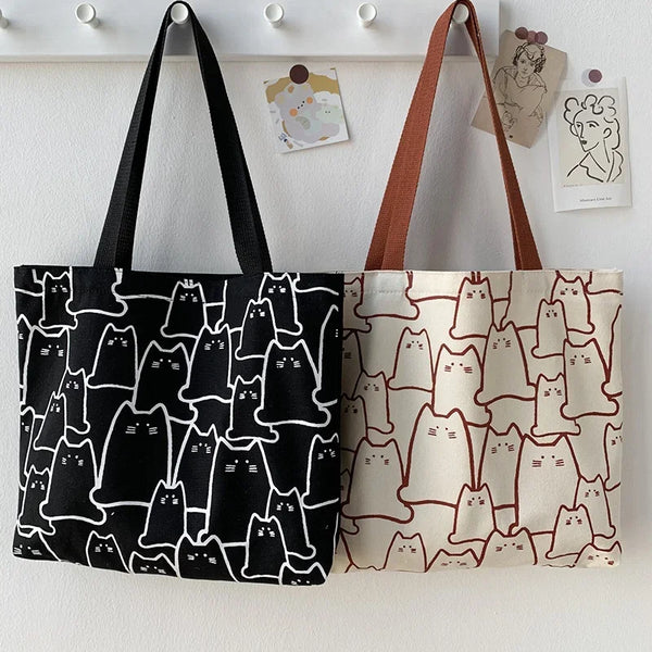 Charming Cat Shopper Handbags