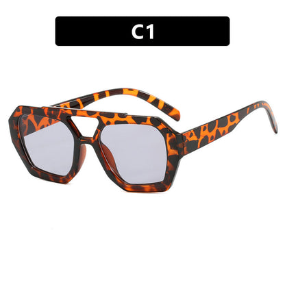 Big Frame Leopard Sunglasses Summer Sunshade Beach Vacation Glasses