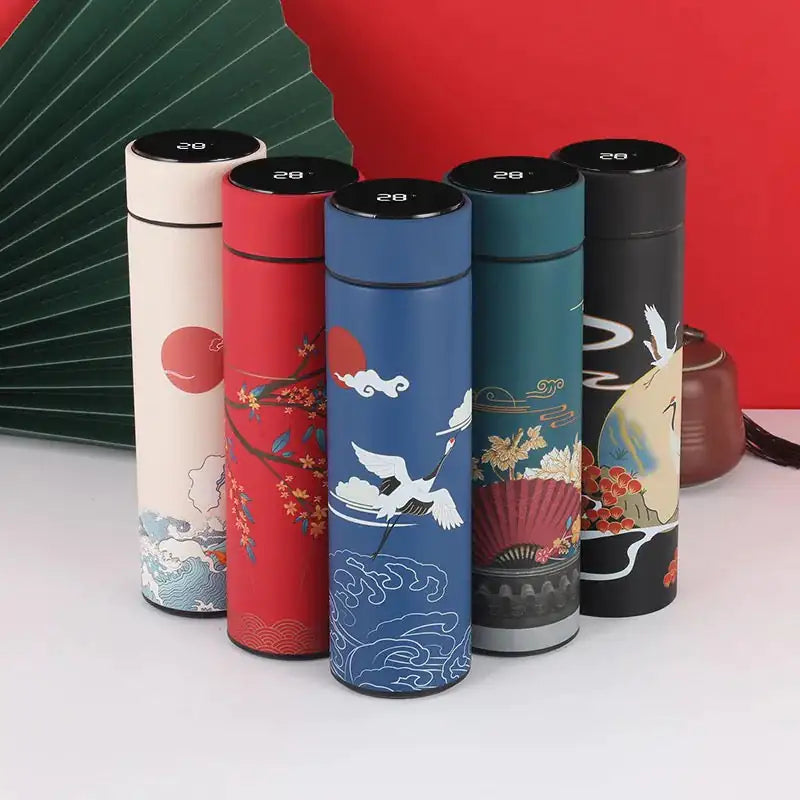 Oriental Style Thermos Smart tempeture Stainless Steel