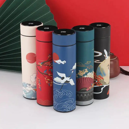 Oriental Style Thermos Smart tempeture Stainless Steel