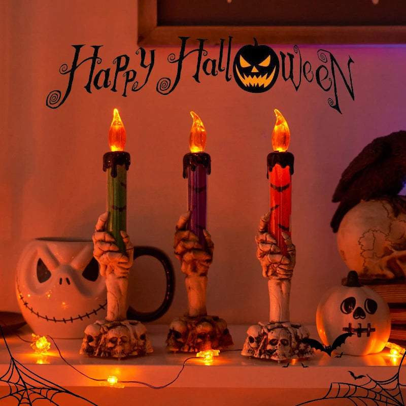 Halloween Candles lights,Decorative Table Lamp,Skeleton Hand Lanterns