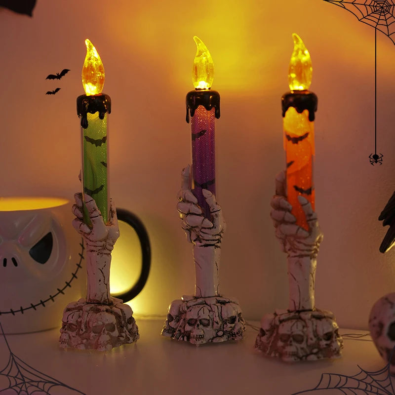 Halloween Candles lights,Decorative Table Lamp,Skeleton Hand Lanterns