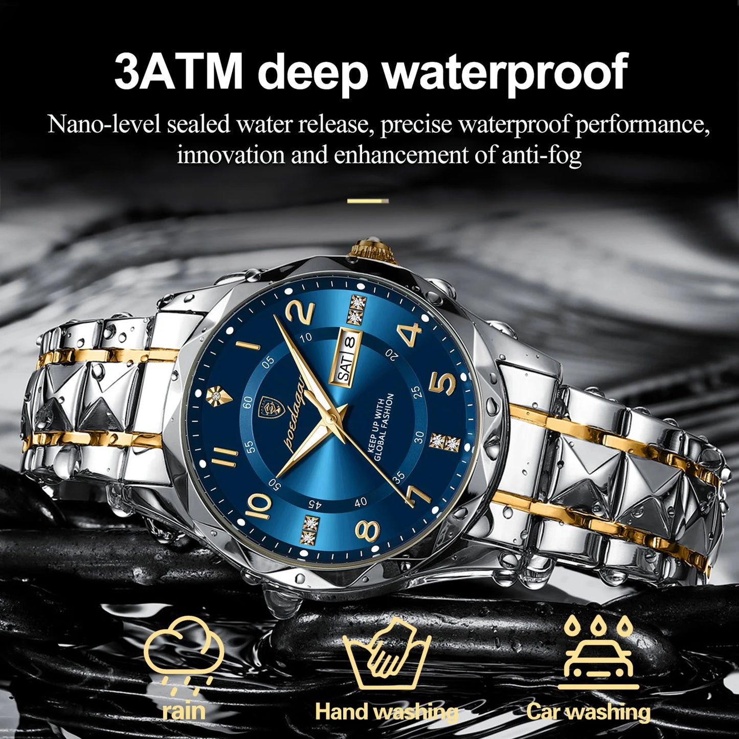 Stainless Steel Men's Luxury Watches Male Clock Sports