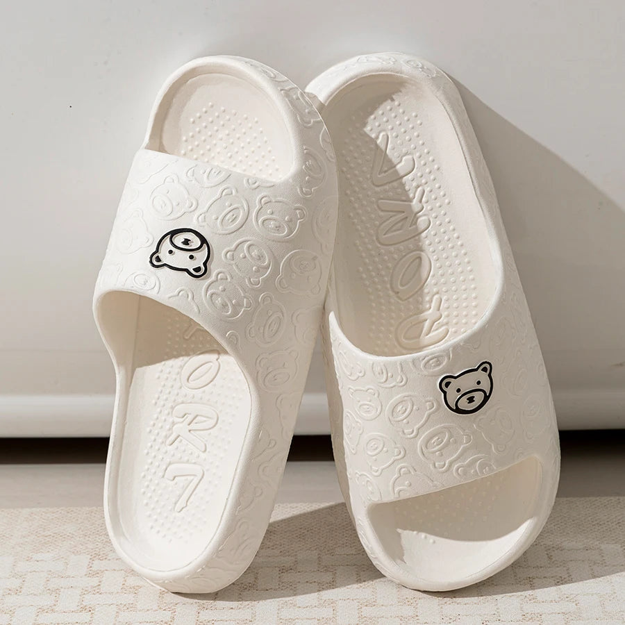 Cute Bear Slippers Anti-slip Comfy for Couple