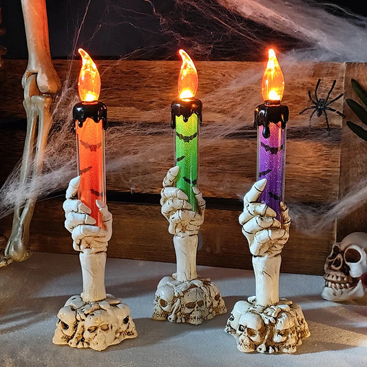 Halloween Candles lights,Decorative Table Lamp,Skeleton Hand Lanterns