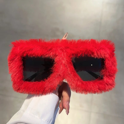 New Fashion Furrry Frame Gradient Shades