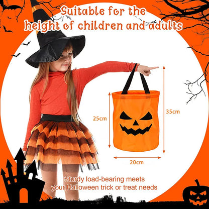 LED Light Halloween Trick or Treat Bucket Pumpkin Candy Bags