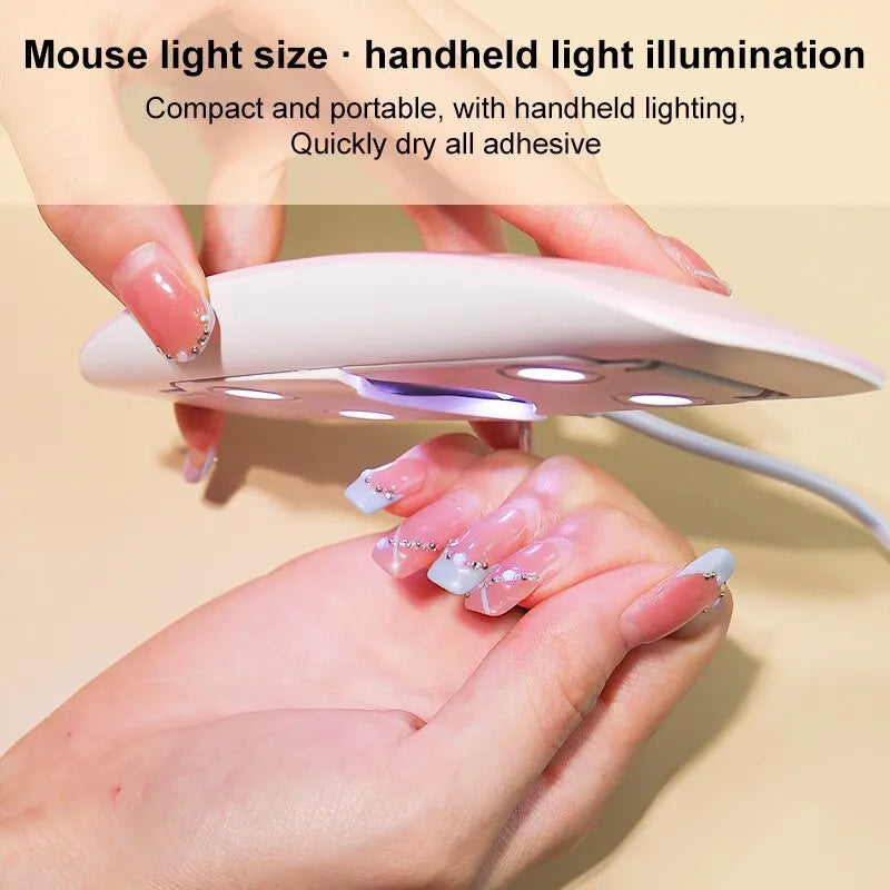 6W Mini Nail Dryer Machine Portable 6 LED UV Manicure Lamp