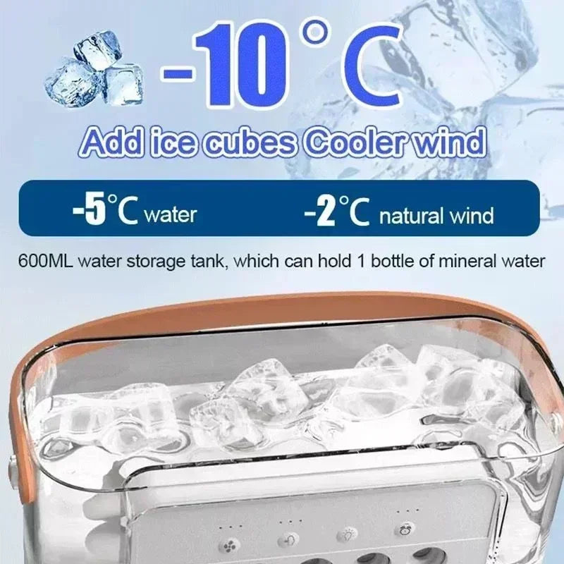 Portable 3 In 1 Fan Air Conditioner Small Air Cooler LED Night Lights