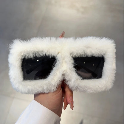 New Fashion Furrry Frame Gradient Shades