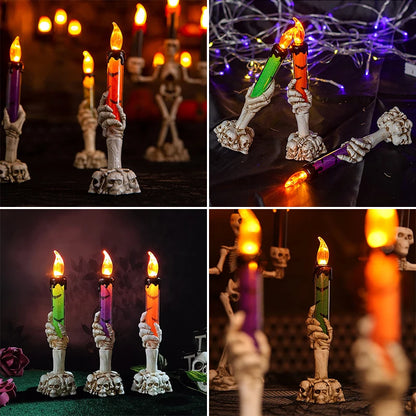 Halloween Candles lights,Decorative Table Lamp,Skeleton Hand Lanterns