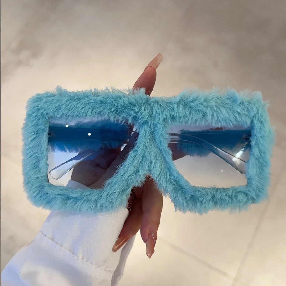 New Fashion Furrry Frame Gradient Shades