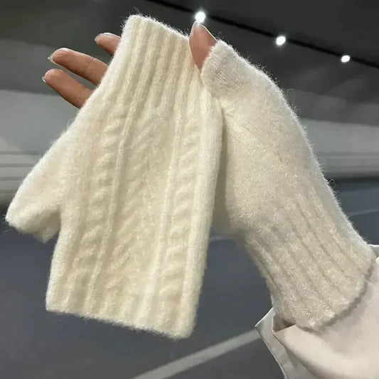 Half Finger Gloves for Women Winter