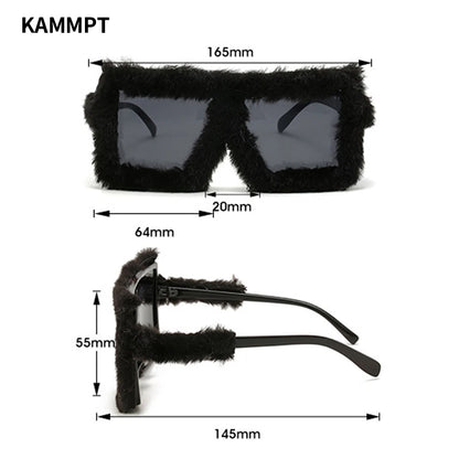 New Fashion Furrry Frame Gradient Shades