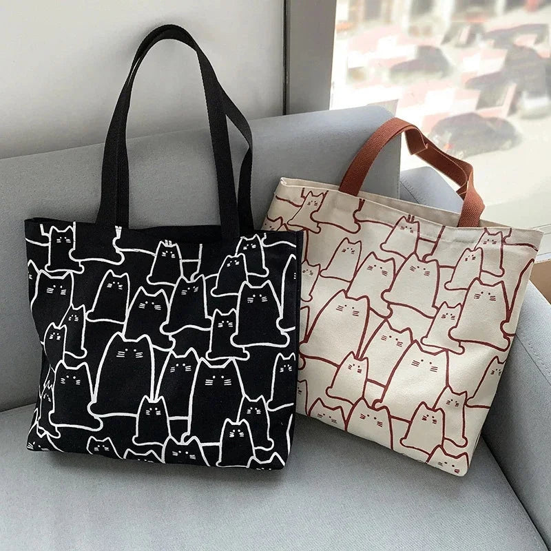 Cute Cat Shopper Handbags